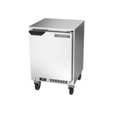 Beverage Air UCF20HC 20" one solid door undercounter freezer, side angle view, door closed