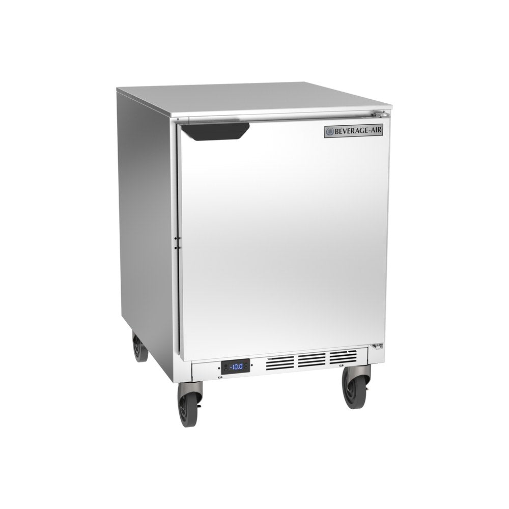 Beverage Air UCF24AHC 24" one solid door undercounter freezer, front view, door closed