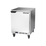 Beverage Air UCF24AHC 24" one solid door undercounter freezer, side angle view, door closed