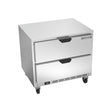 Beverage Air UCFD36AHC-2 36" two drawers undercounter freezer, front view, door closed