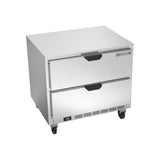 Beverage Air UCFD36AHC-2 36" two drawers undercounter freezer, front view, door closed
