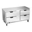 Beverage Air UCFD60AHC-4 60" four drawers undercounter freezer, front view, door closed