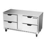 Beverage Air UCFD60AHC-4 60" four drawers undercounter freezer, side angle view, door closed