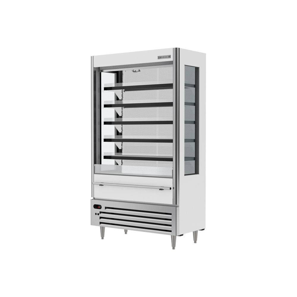 Beverage Air VMHCSL-18-1-W 47-1/16" open-air merchandiser, side angle view