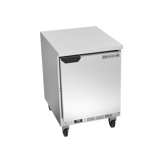 Beverage Air WTF24AHC-FLT 24" one solid door worktop freezer, front view, door closed