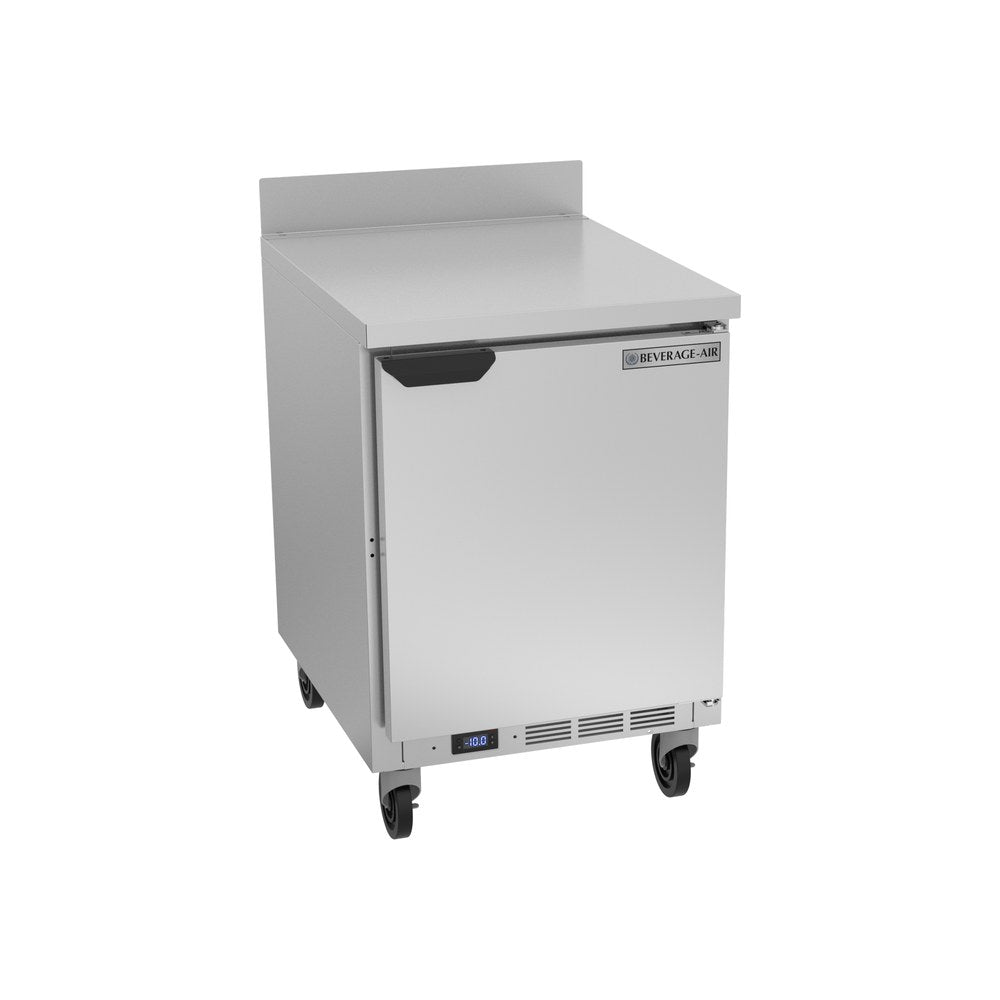 Beverage Air WTF24AHC 24" one solid door worktop freezer, front view, door closed