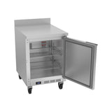 Beverage Air WTF24AHC 24" one solid door worktop freezer, with the door open showing the interior