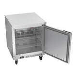 Beverage Air WTF27AHC-FLT 27" one solid door worktop freezer, with the door open showing the interior