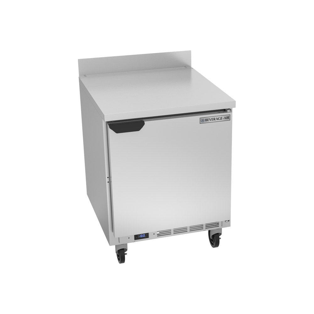 Beverage Air WTF27AHC 27" one solid door worktop freezer, front view, door closed