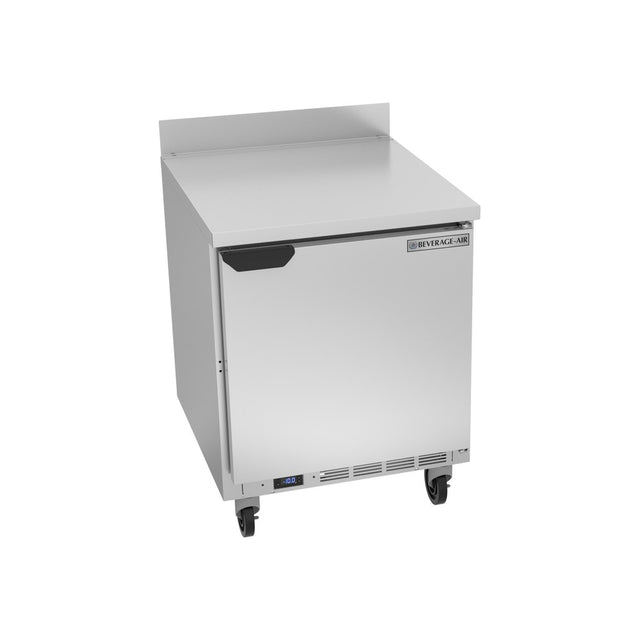 Beverage Air WTF27AHC 27" one solid door worktop freezer, front view, door closed