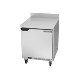 Beverage Air WTF27AHC 27" one solid door worktop freezer, side angle view, door closed