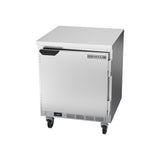 Beverage Air WTF27HC-FLT 27" one solid door worktop freezer, front angle view, door closed
