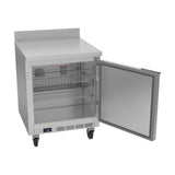 Beverage Air WTF27HC 27" one solid door worktop freezer, with the door open showing the interior