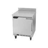 Beverage Air WTF27HC 27" one solid door worktop freezer, side angle view, door closed