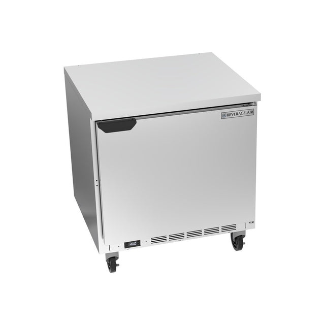 Beverage Air WTF32AHC-FLT 32" one solid door worktop freezer, front view, door closed