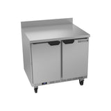 Beverage Air WTF36AHC 36" two solid doors worktop freezer, front view, doors closed