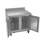 Beverage Air WTF36AHC 36" two solid doors worktop freezer, with the doors open showing the interior