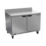 Beverage Air WTF48AHC 48" two solid doors worktop freezer, front view, doors closed