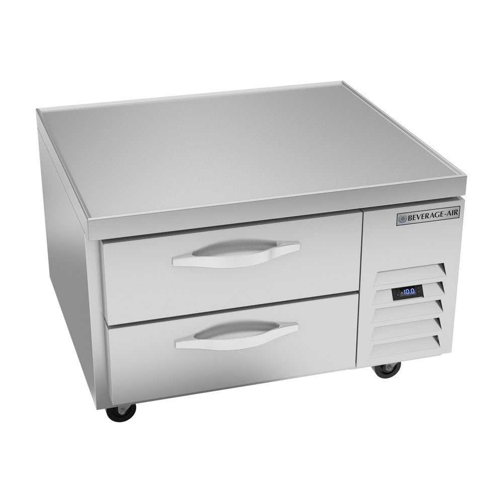 Beverage Air WTFCS36HC 36" two drawers chef base freezer, front view, door closed