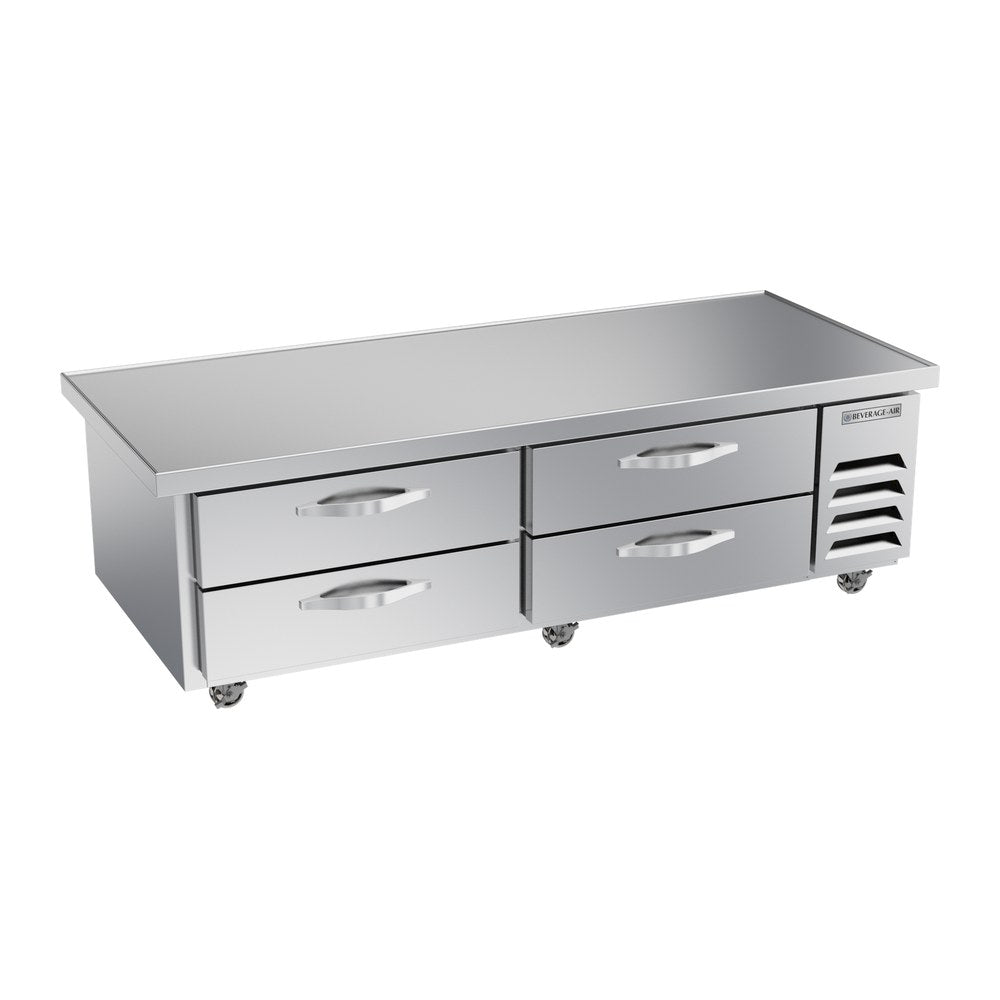 Beverage Air WTFCS72HC-76 76" four drawers chef base freezer, front view, door closed