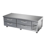 Beverage Air WTFCS72HC 72" four drawers chef base freezer, side angle view, door closed
