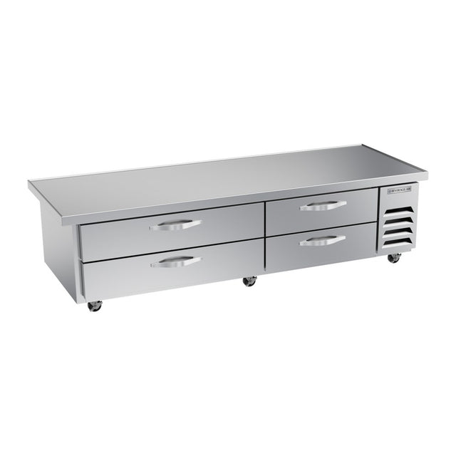 Beverage Air WTFCS84HC-89 89" four drawers chef base freezer, front view, door closed
