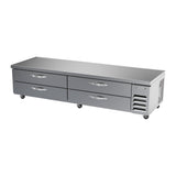 Beverage Air WTFCS96HC 96" four drawers chef base freezer, side angle view, door closed