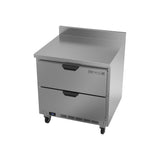 Beverage Air WTFD32AHC-2-FIP 32" two drawers worktop freezer, side angle view, door closed