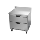 Beverage Air WTFD32AHC-2 32" two drawers worktop freezer, side angle view, door closed