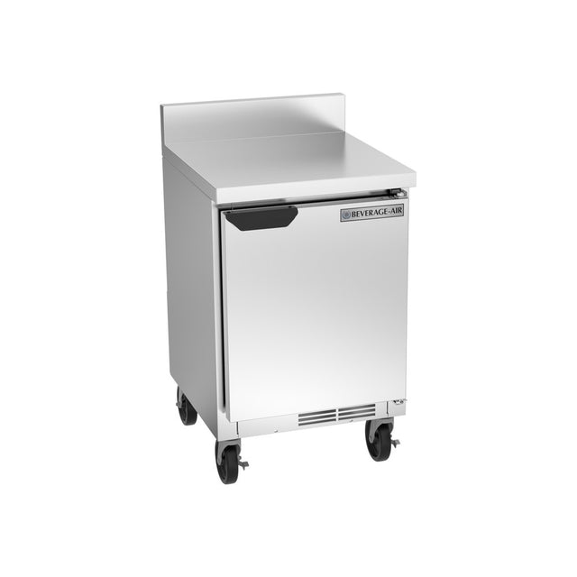 Beverage Air WTR20HC-FIP 20" one solid door worktop refrigerator, front view, door closed