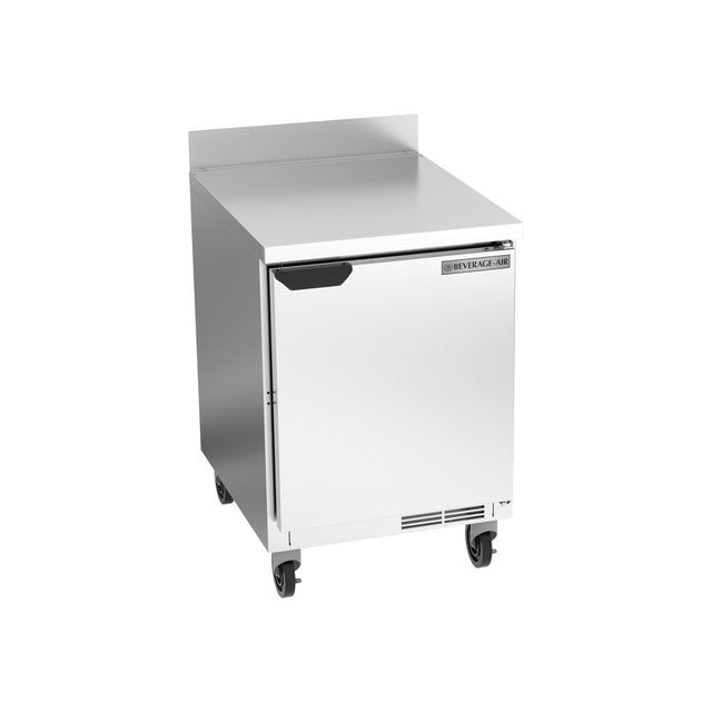 Beverage Air WTR24AHC 24" one solid door worktop refrigerator, front view, door closed