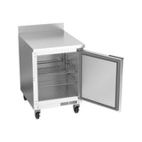 Beverage Air WTR24AHC 24" one solid door worktop refrigerator, with the door open showing the interior
