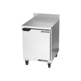 Beverage Air WTR24AHC 24" one solid door worktop refrigerator, side angle view, door closed