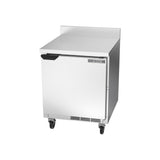 Beverage Air WTR27AHC-FIP 27" one solid door worktop refrigerator, side angle view, door closed