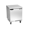 Beverage Air WTR27AHC-FLT 27" one solid door worktop refrigerator, front view, door closed