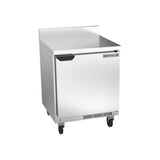 Beverage Air WTR27HC-FIP 27" one solid door worktop refrigerator, front view, door closed