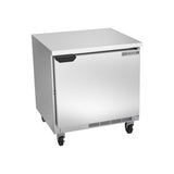 Beverage Air WTR32AHC-FLT 32" one solid door worktop refrigerator, front view, door closed