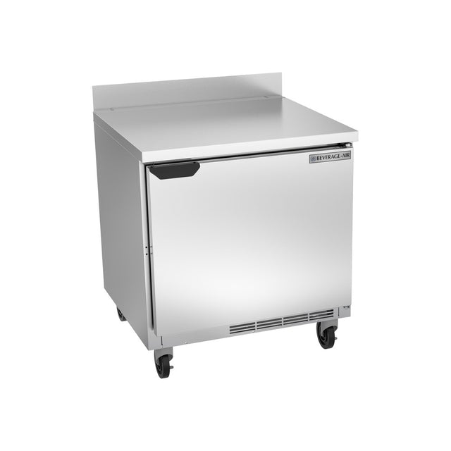 Beverage Air WTR32AHC 32" one solid door worktop refrigerator, front view, door closed