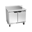 Beverage Air WTR34HC-FIP 34" two solid doors worktop refrigerator, front view, doors closed