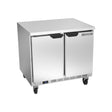 Beverage Air WTR36AHC-FLT 36" two solid doors worktop refrigerator, front view, doors closed