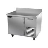Beverage Air WTR41AHC 41" one solid door worktop refrigerator, side angle view, door closed