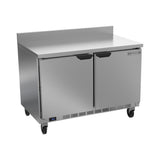 Beverage Air WTR48AHC-FIP 48" two solid doors worktop refrigerator, front view, doors closed