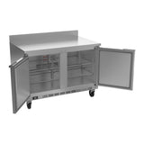 Beverage Air WTR48AHC 48" two solid doors worktop refrigerator, with the doors open showing the interior