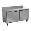 Beverage Air WTR60AHC-FIP 60" two solid doors worktop refrigerator, front view, doors closed