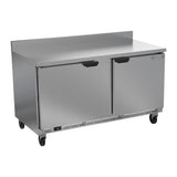 Beverage Air WTR60AHC-FIP 60" two solid doors worktop refrigerator, front view, doors closed