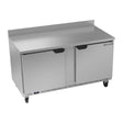Beverage Air WTR60AHC 60" two solid doors worktop refrigerator, front view, doors closed