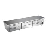 Beverage Air WTRCS112HC-120 120" six drawers chef base refrigerator, front view, door closed