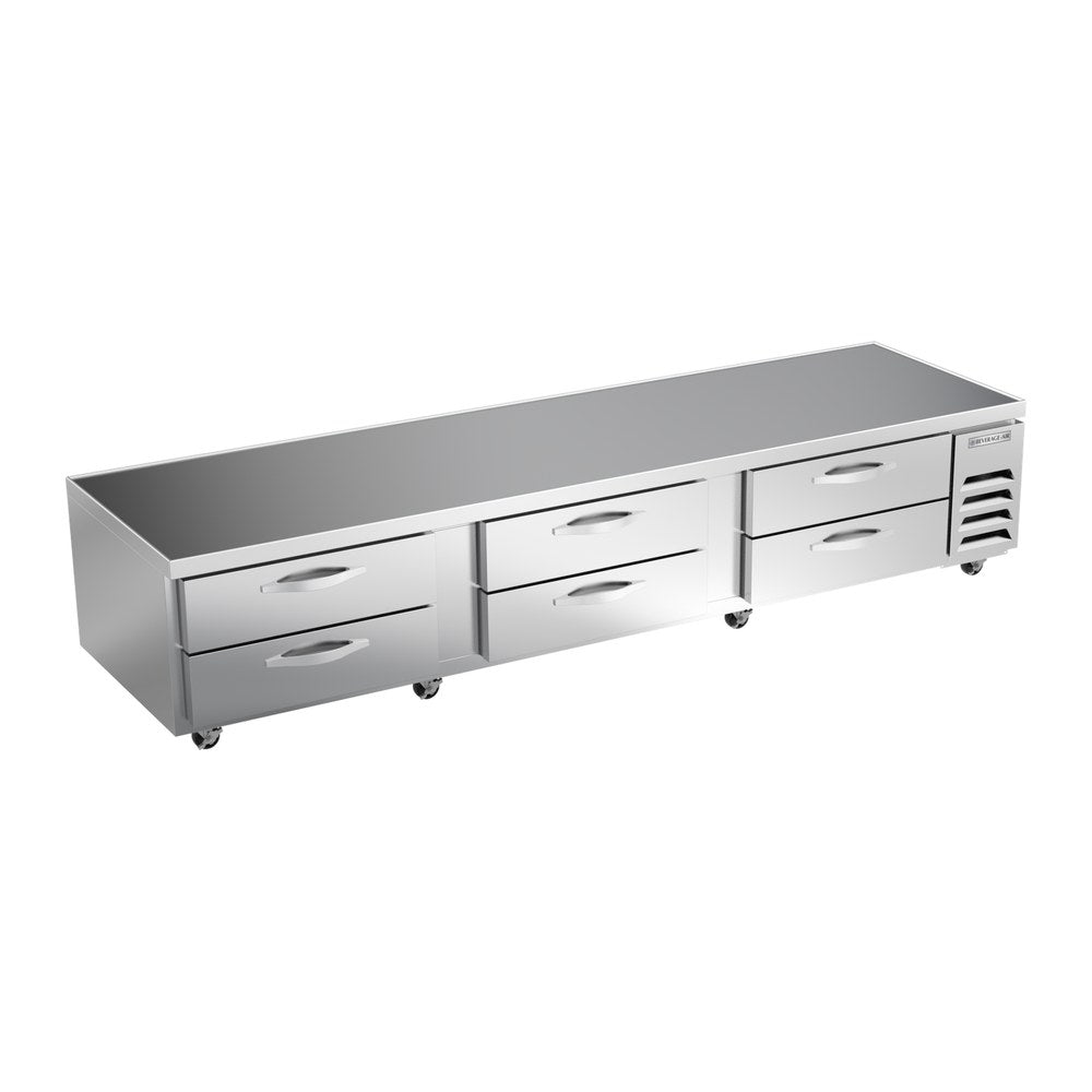 Beverage Air WTRCS112HC 112" six drawers chef base refrigerator, front view, door closed