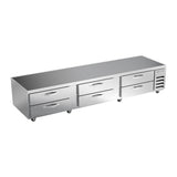 Beverage Air WTRCS112HC 112" six drawers chef base refrigerator, front view, door closed