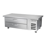 Beverage Air WTRCS60HC-64 64" two drawers chef base refrigerator, side angle view, door closed